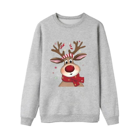 

Family Picture Outfits Christmas Parent Child Christmas Printed Long Sleeved Christmas Sweatshirt Top Style Family Gathering Casual Pajamas Set Grey 6 Years - 7 Years