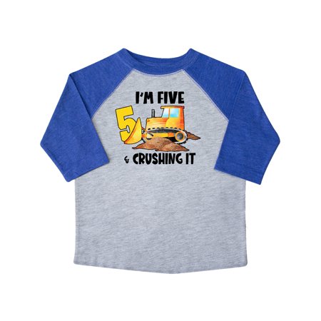 

Inktastic I m 5 and Crushing It Construction 5th Birthday Gift Toddler Boy or Toddler Girl T-Shirt