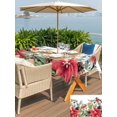 thumbnail image 4 of Outdoor Tablecloth with Umbrella Hole and Zipper, Christmas Poinsettia Rectangle Table Cloth 54x80 Inch Waterproof Tablecloth, Xmas Cardinal Pine Cone Branches Picnic Table Cover for Patio Camping, 4 of 7