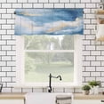 thumbnail image 4 of Abstract Marble Texture Valances for Windows Golden Blue Gradient Rod Pocket Curtain Valance Window Treatment Short Curtains for Kitchen Living Room, 60"x18", 4 of 5
