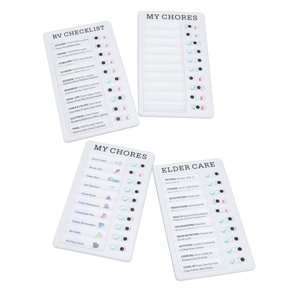 Chore Board Kids Chore Chart Family Chore Chart Adult Chore Chart Chore Chart For Adults 4Pcs Chore Chart My Chores Elder Care RV Checklist Self DIY Removable Reusable Chore Board