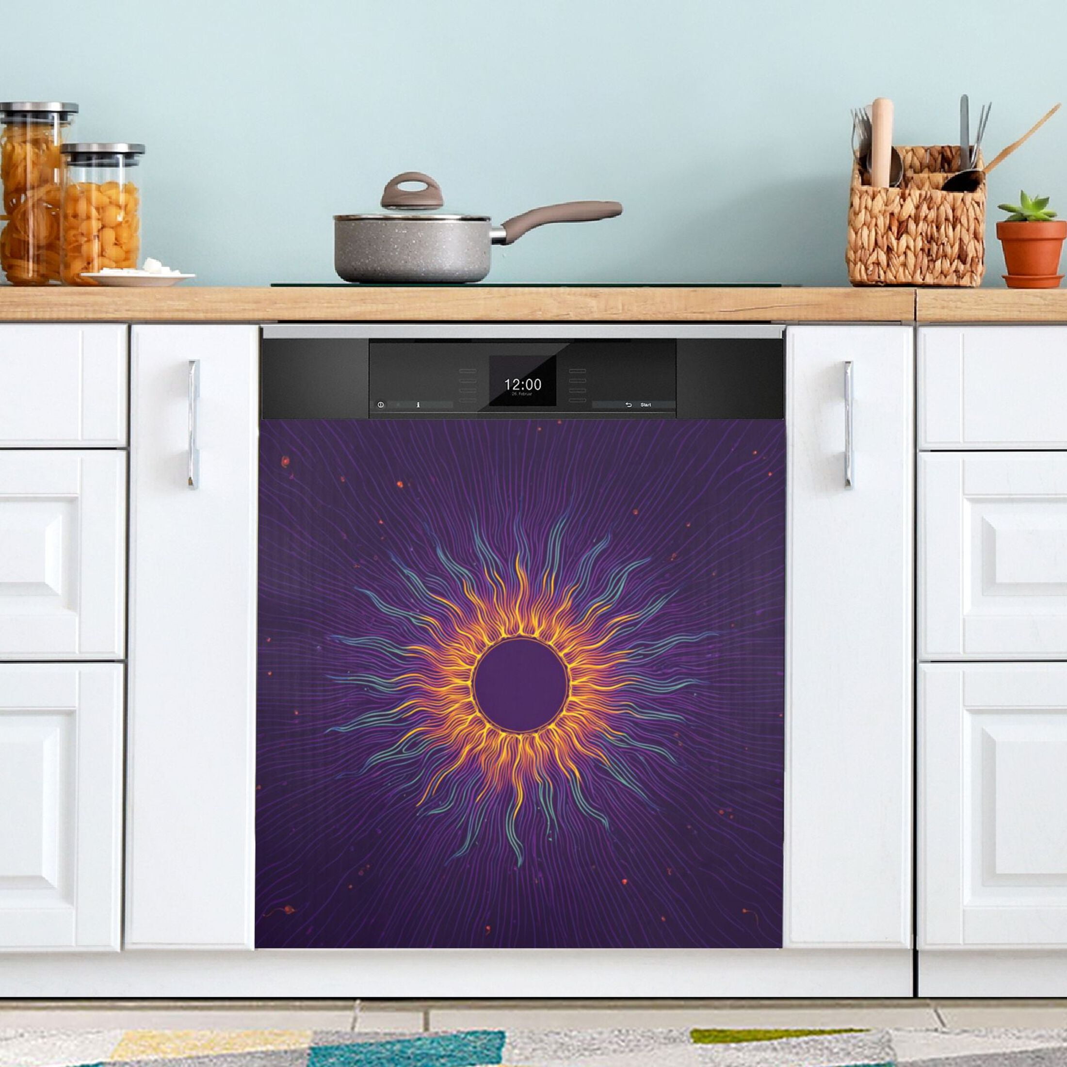 IAUYY Magnetic decorative sticker - 23x26 Inch PVC Refrigerator Decorative Cover, Removable DIY Art for Kitchen Appliances A Dazzling Array Of Colors