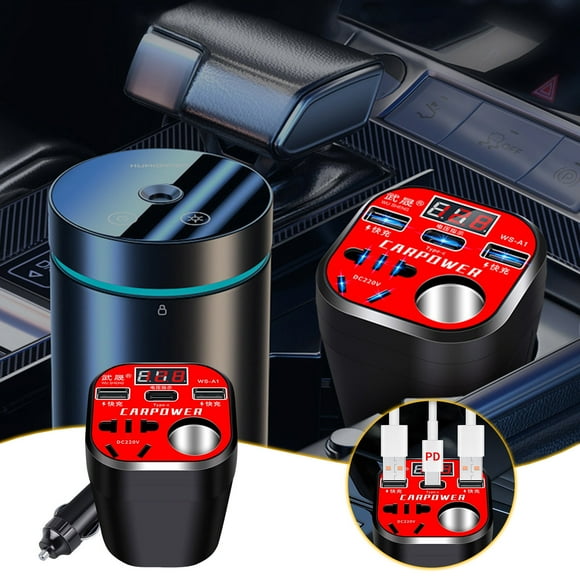 Inversor de coche universal de 12 V y 24 V a 220 V para toma de corriente de coche y camión. Convertidor inversor de carga inteligente.