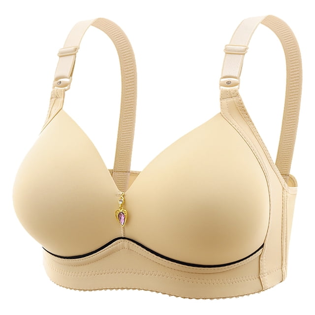 PEASKJP Strapless Bra for Women Originals Seamless Triangle Rib Bralette, Yellow A