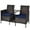 Navy, variant on Gymax Patio Rattan Conversation Furniture Set w/ Loveseat Glass Coffee Table & Cushions Navy