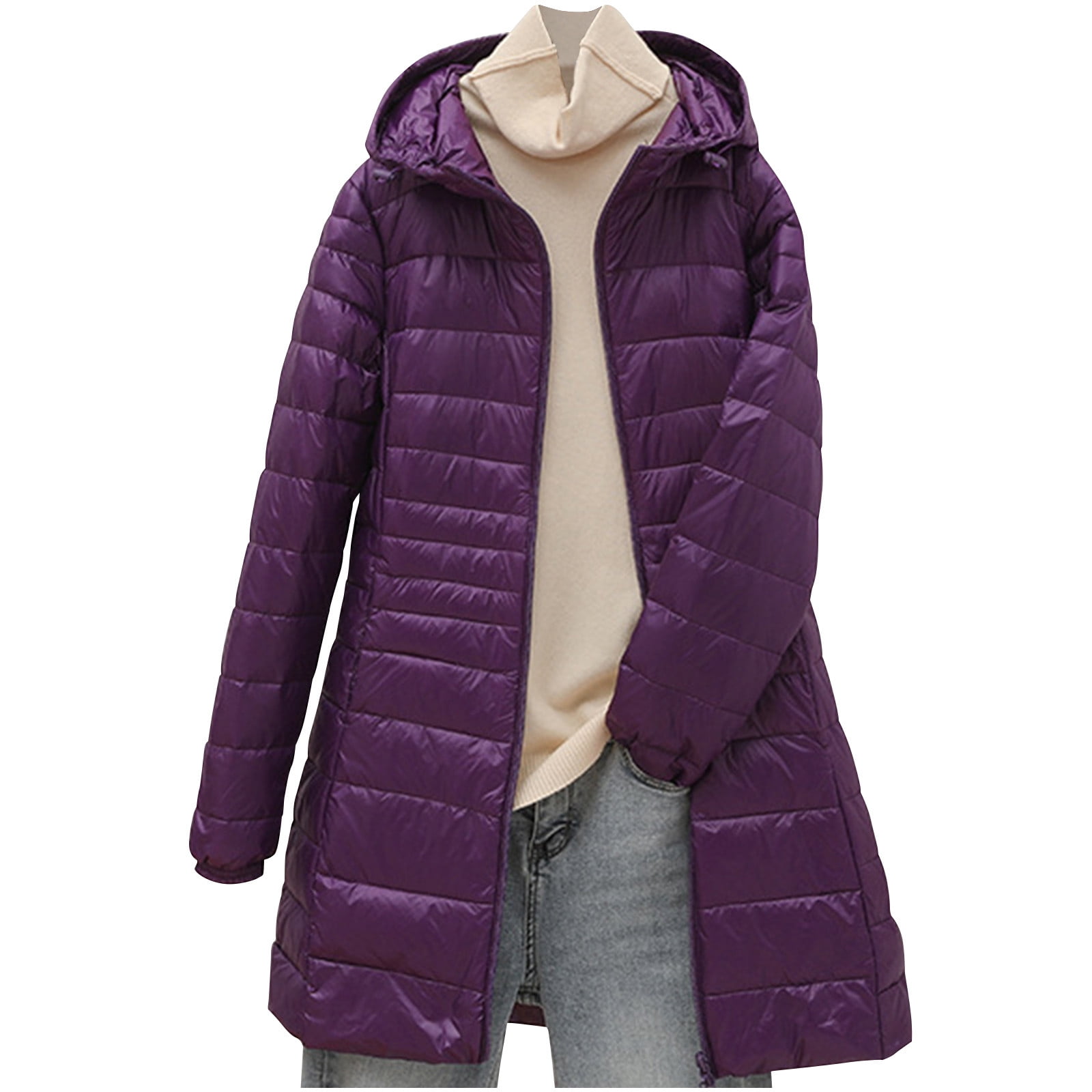 Women's Winter Coat Women's Packable Lightweight Coat Full-Zip