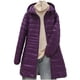thumbnail image 2 of Parkas de manga larga para mujer, chaqueta de plumón ligera con capucha, chaqueta fina de talla mediana, larga y grande para mujer, 2 of 9
