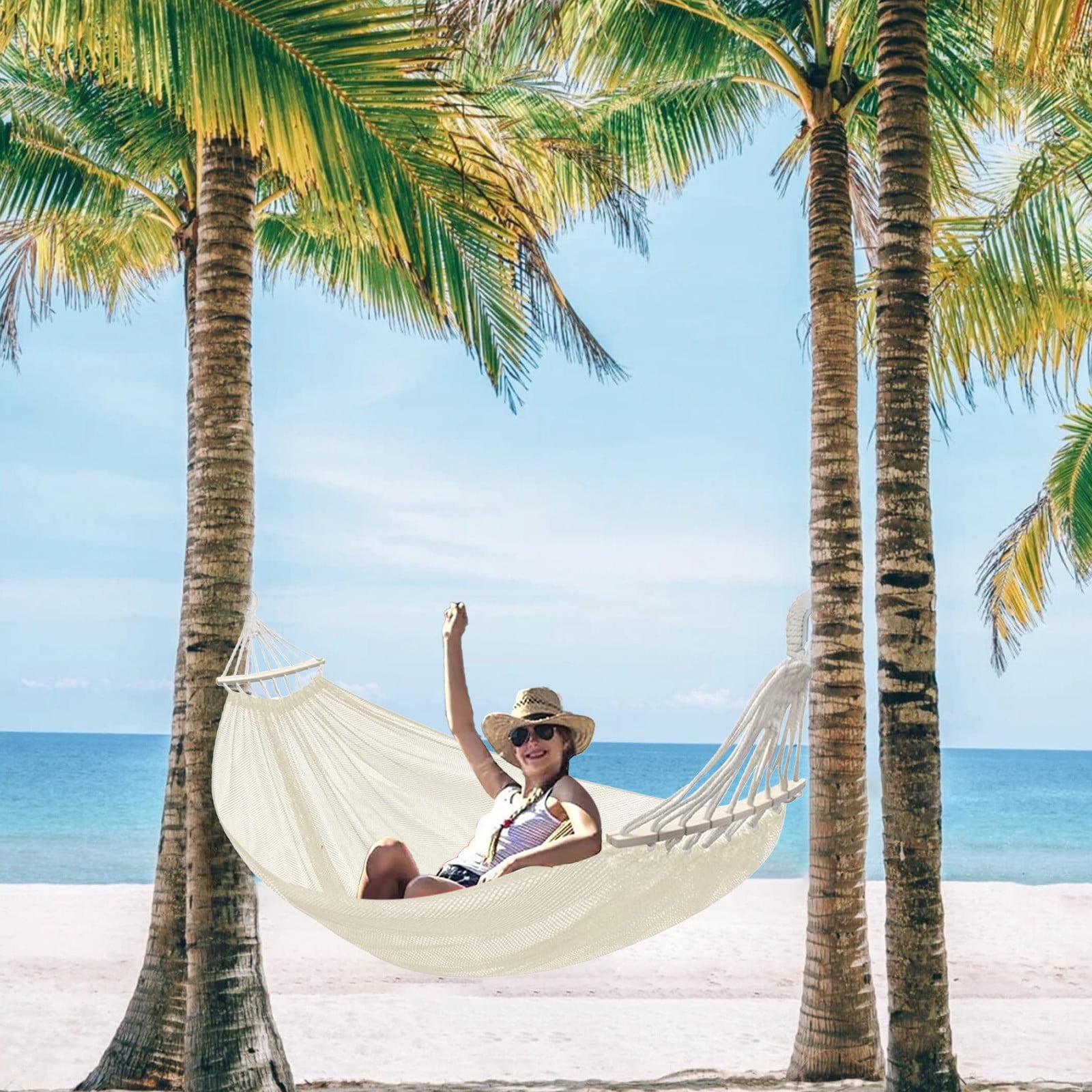 HongHeng Clearance Under $2.00 Breathable Ice Silk Mesh Hammocks Outdoor Non Rollover Swings Camping Children and Adult Hammocks 74.8x51.18in
