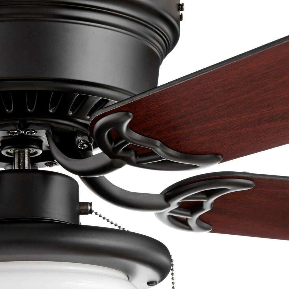 Hugger 44'' Matte Black Flush Mount Ceiling Fan with Light Kit LED Bulb Indoor 3 Speed Reversible