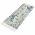 thumbnail image 4 of Ocean Turtle Hallway Runner Rug 2'x6', Coral Vintage Blue Shell Coastal Conch Washable Entryway Rug with Tassels, Woven Cotton Laundry Room Rugs Long Carpet for Bathroom Sink Foyer Bedroom, 4 of 9