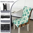 thumbnail image 6 of TSOVTHRID Floral Leaf Cyan Print Quilted Dining Room Chair Covers Soft Armless Chair Slipcovers with Detachable Strap Stretch Seat Cushion Covers for Dining Room, Set of 4, 6 of 7