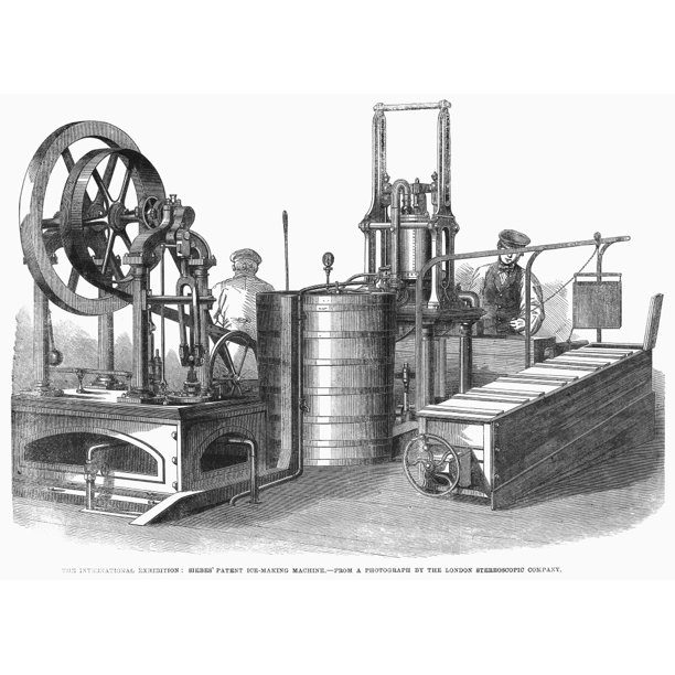 IceMaking Machine 1862 Nsiebes Patent IceMaking Machine Exhibited At