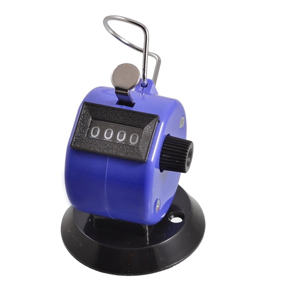 Unique Bargains Golf Pitch Count 4 Digit Number Clicker Hand Held Tally Counter Black Blue