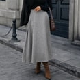 thumbnail image 5 of QHFBli Women Winter Skirt,Aline Long Fall Skirt with Pockets and High Elastic Wasit, 5 of 8