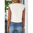 thumbnail image 2 of Chaleco de Traje PRETTYGARDEN Crop Top para Mujer Verano Elegante Beige, 2 of 9