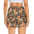 thumbnail image 2 of Lsque Squirrel Mushroom Yellow Flower Printed Women's Running Shorts with Liner Pockets,Elastic Quick Dry Workout Athletic Gym Yoga Shorts,Womens High Waist Shorts-Small, 2 of 9