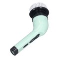 thumbnail image 4 of Electric Handheld Brush Adjustable Extension Handle Powerful Highly Efficient Labor Saving Electric Spin Scrubber for Bathroom Kitchen 6 Heads Green, 4 of 5