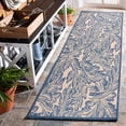 thumbnail image 3 of Safavieh Courtyard Connie Floral Indoor/Outdoor Runner Rug, Natural/Blue, 2'3" x 6'7", 3 of 10