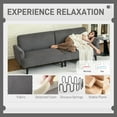 thumbnail image 4 of HOMCOM Modern Couch with Rubberwood Legs, 3 Seater Corduroy Sofa, Grey, 4 of 10