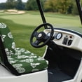 thumbnail image 3 of Garronmavis Hibiscus Mutabilis Green Golf Cart Rear Seat Cover Accessories Smooth Surface Split Backrest Front Seat Cover for Summer Spring Fall Winter Decor Accessiores, 3 of 6