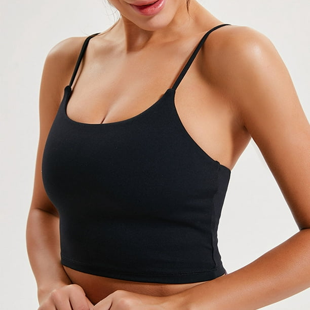 Yoga , Elastic Breathable Camisole Sports Undershirt For Home For Women  Black L 