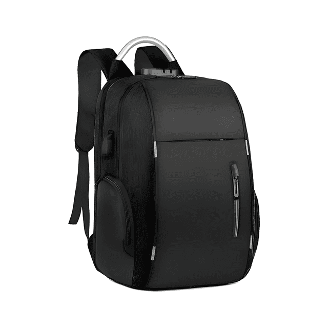 Mochila Escolar Antirrobo De Gran Capacidad Con Cargador Usb 30l Malubero Negro