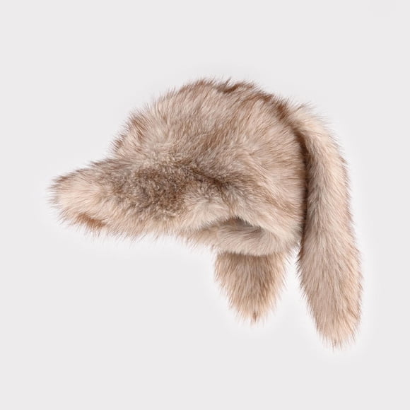 Winter Ear Flap Hat For Men And Women With Imitation Mink Fabric 54-58 cm Head Circumference One Size
