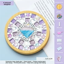 RnemiTe-amo DIY Glass Mosaic Tiles for Crafts,Mixed Color Mosaic Kit with Bamboo Coaster, Crafts for Adults Mosaic, Crafts Materials Package, Mosaic Supplies