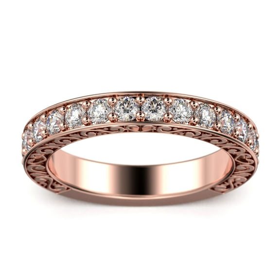 1.40ct Antique Scroll Diamond Moissanite Ring 10K Rose Gold