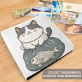 thumbnail image 4 of FORMRS 3 Ring Photo Album 4"x6" Self Adhesive Large Capacity PU Leather Cover, Beige Cute Cat, 4 of 8