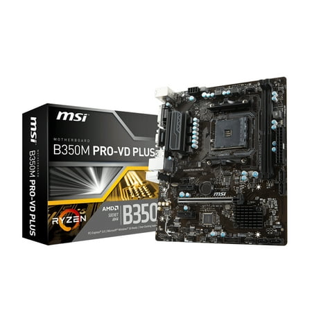 MSI PRO-VD Plus AMD B350 DDR4-SDRAM Micro ATX Motherboard