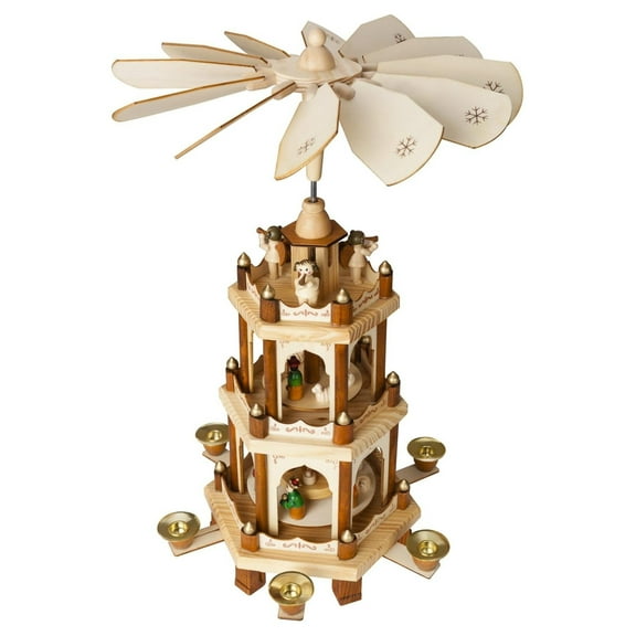 Wooden Christmas - 18 Inches - 3 Tier Carousel - Nativity Play