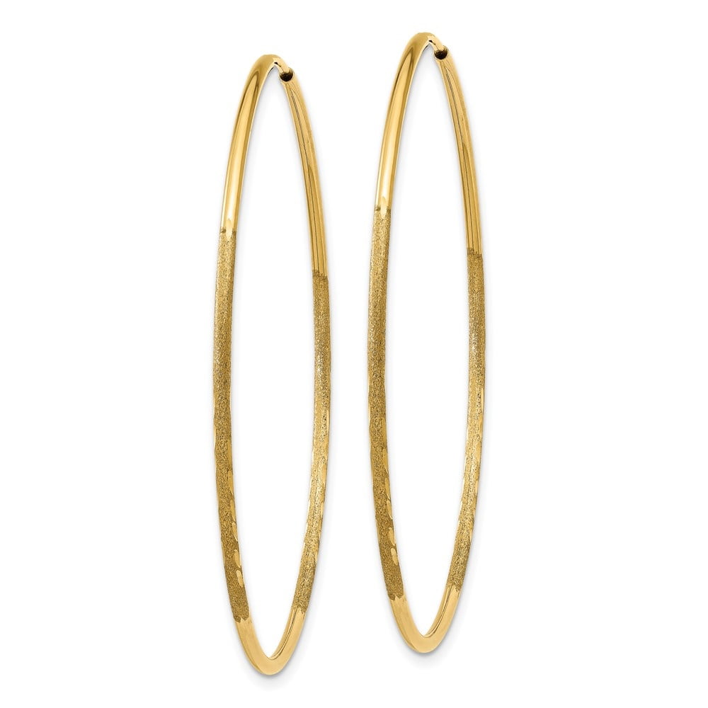 Auriga 10K Yellow Gold Diamond-cut Endless Hoop Earrings for Women (L-46mm, W-46mm)