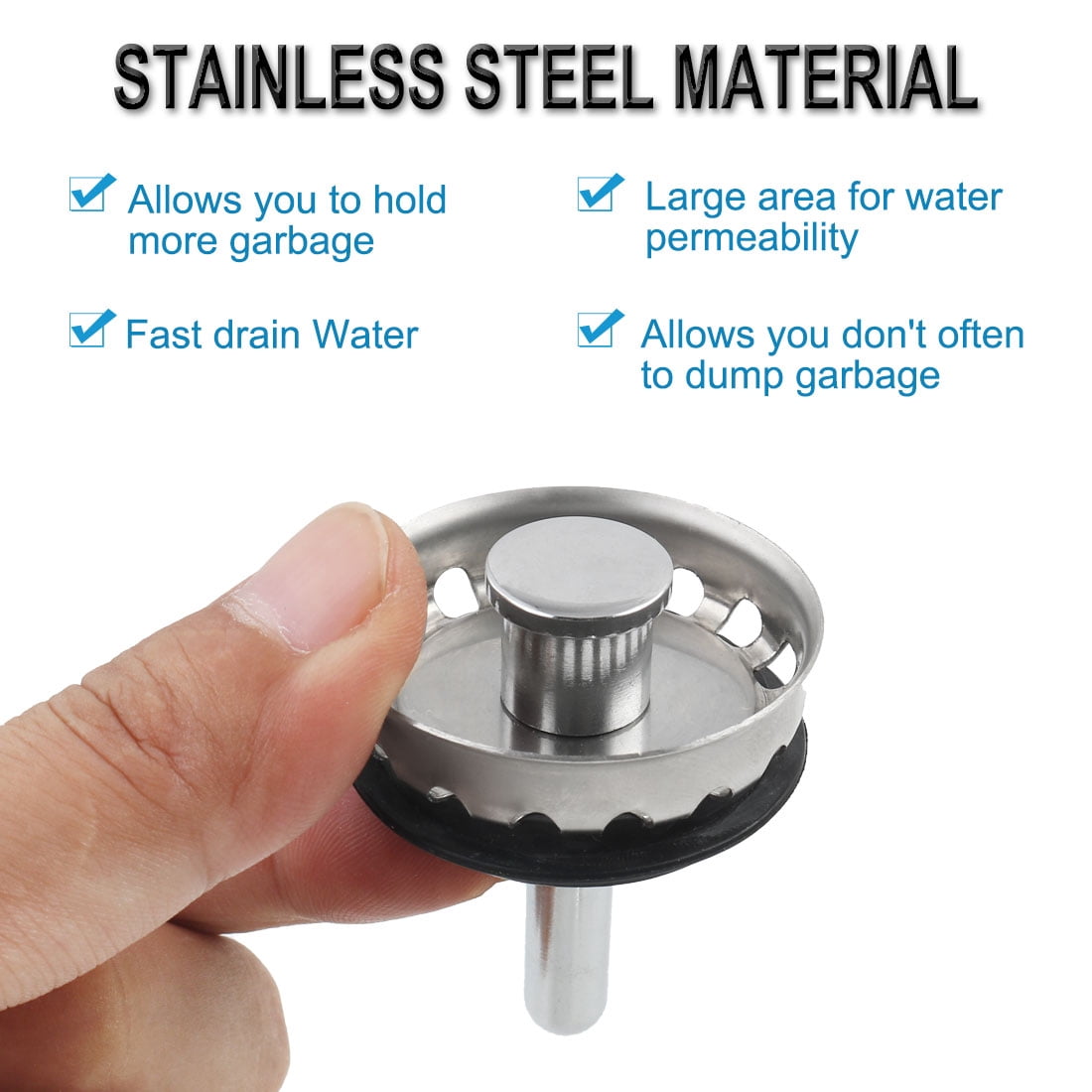 Unique Bargains Kitchen Sink Strainer Stainless Steel Mesh Drain Stopper