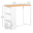 thumbnail image 3 of HOMCOM Bar Table with Storage, Counter Height Table with 3 Open Shelves, 3 of 10