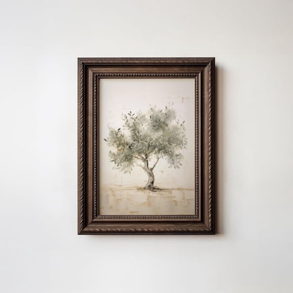 Vintage Olive Tree Wall Art Rustic Mediterranean Wall Art Sage Green Wall Art Vintage Botanical Art Muted Tonal Art Home Decor #277, Unframed Poster Size 8x12