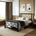 thumbnail image 2 of Sifurni Twin Size Metal Platform Bed Frame with Modern & Vintage Headboard and Footboard, Black, 2 of 10