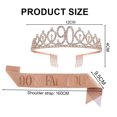 thumbnail image 2 of 90th Brithday Sash and Crown hair band for Women, Birthday Crown for Happy 90th Birthday Party Decorations - Rose gold, 2 of 5