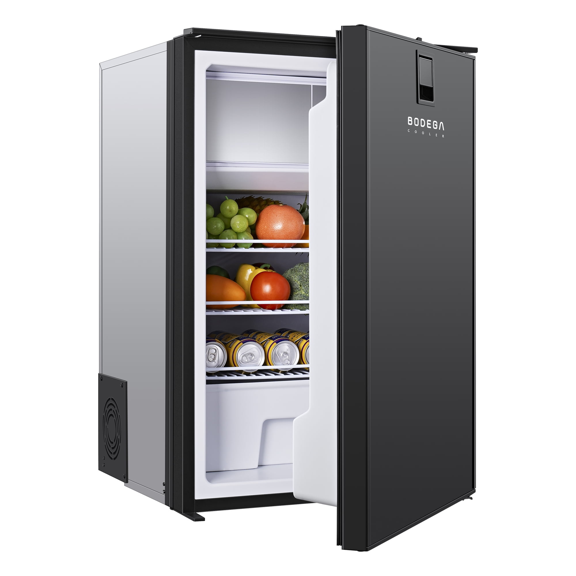 BODEGA 12 Volt Refrigerator with Freezer, 116.2 Quart Portable Car Fridge Freezer, 12/24V DC Travel RV Refrigerator, Black