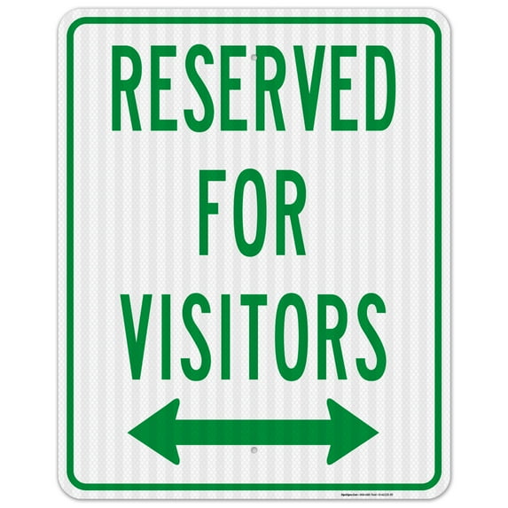 Bidirectional Reserved For Visitors Sign, 24x30 Reflective Aluminum EGP