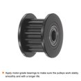 thumbnail image 4 of Uxcell 2pcs 2GT Idler Pulley 16T 3mm Bore 13mm Dia. Aluminum Timing Belt for 6mm Width Belt 3D Printer, Black, 4 of 6