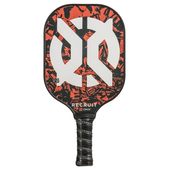 Recruit by ONIX Pickleball Polypropylene Core V4 Paddle for All Ages and Skill Levels, Orange/Black, 7.6 oz, New