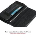 thumbnail image 6 of For Samsung Galaxy S24+ Plus Pouch Case Universal Horizontal Canvas with Credit Card ID Slot and Belt Clip Loop Holster Cell Phone Holder Cover - Black, 6 of 9
