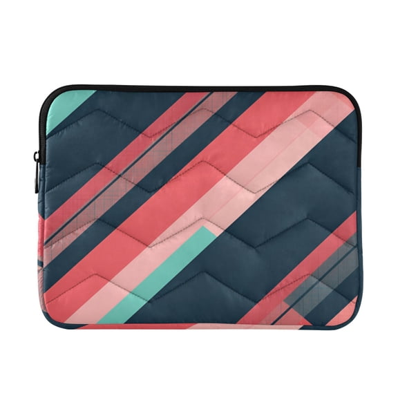 FORMRS 13-13.3 inch Laptop Sleeve Case Soft Carrying Quilted Computer Bag Cover, Pink Geometric