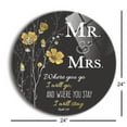 thumbnail image 3 of Mr. & Mrs. Grey Golden Floral 24 inch Glass Round Wall Hanging Sign, 3 of 4