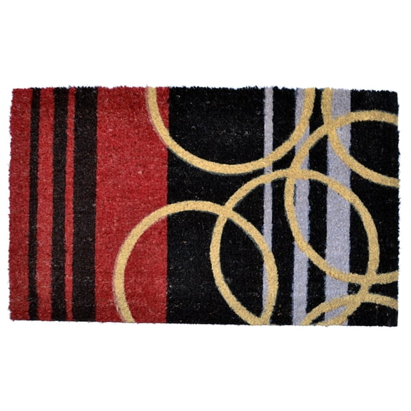 Imports Decor Inc 30" x 18" Black, Red, and Brown Stripes and Rings Home Collections and Essentials