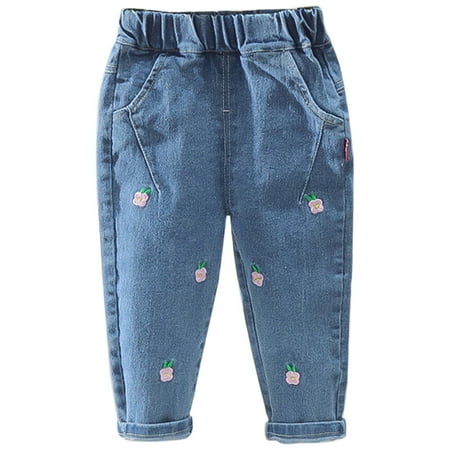 

EnJoCho Girls Pants Spring and Autumn Children s Clothing Fashionable Jeans Trousers Little Kids Girls Jogging Pants Casual Fashion Denim Pants Jammy Pants for Girls