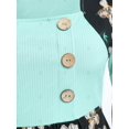 thumbnail image 3 of Además de la impresión floral Tamaño Botones 2fer Peplum camiseta Rosegal Suéteres Cárdigans, 3 of 5
