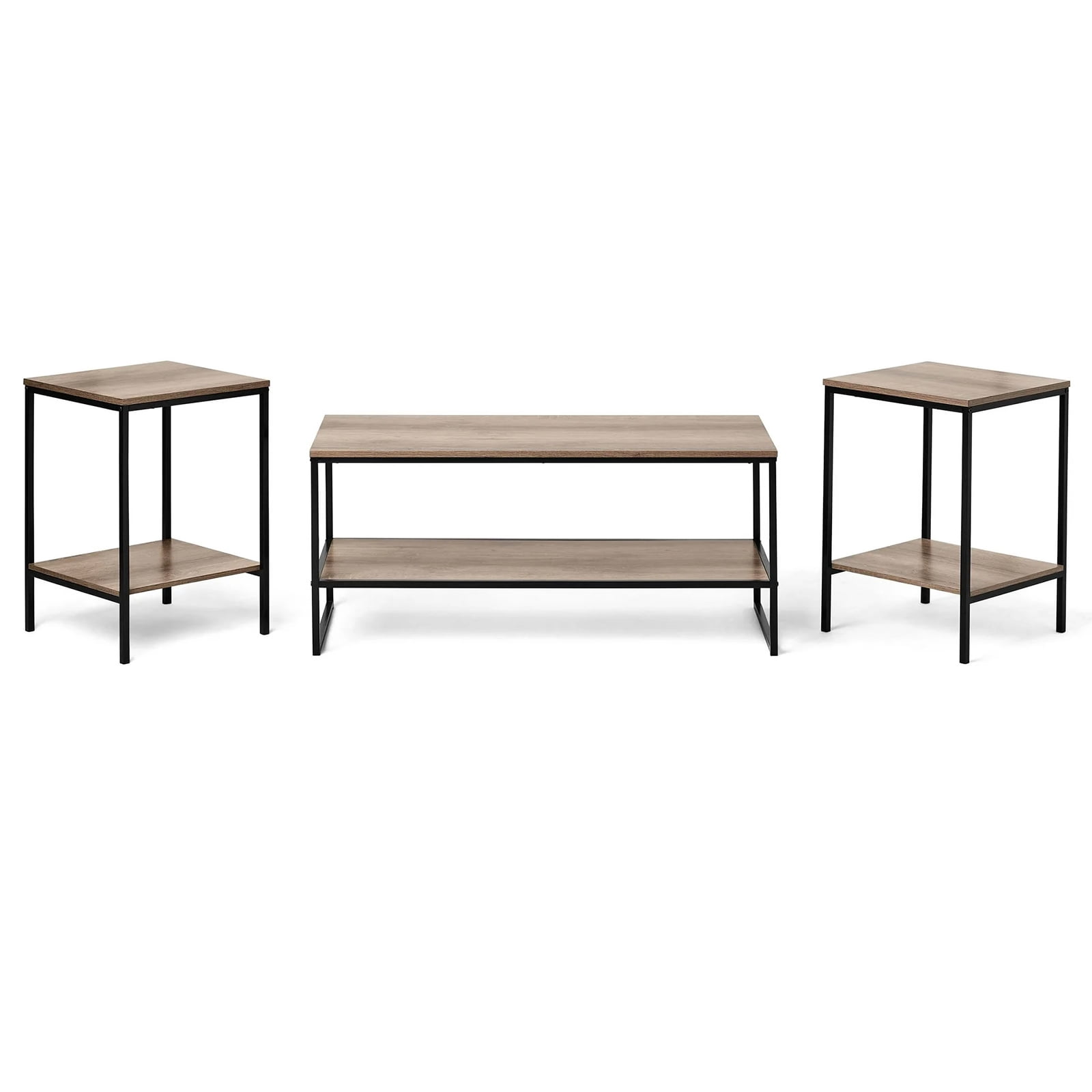 Vebreda Contemporary 3 Piece Rectangular Particle Board Coffee Table