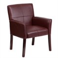 thumbnail image 1 of Scranton & Co Leather Executive Side Guest Chair Burgundy and Mahogany, 1 of 2